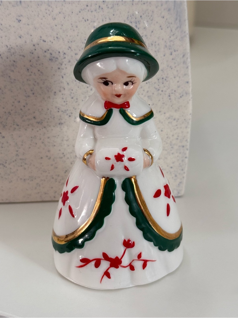 Vintage Holiday Memories Collector Olde Time Family Bell Porcelain Figurine